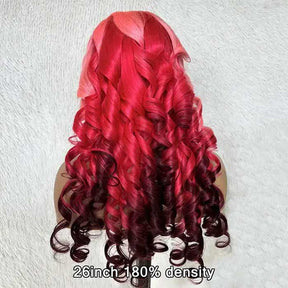 Pink Ombre Three Colors Body Wave 13x4 HD Lace Frontal Human Hair Wigs