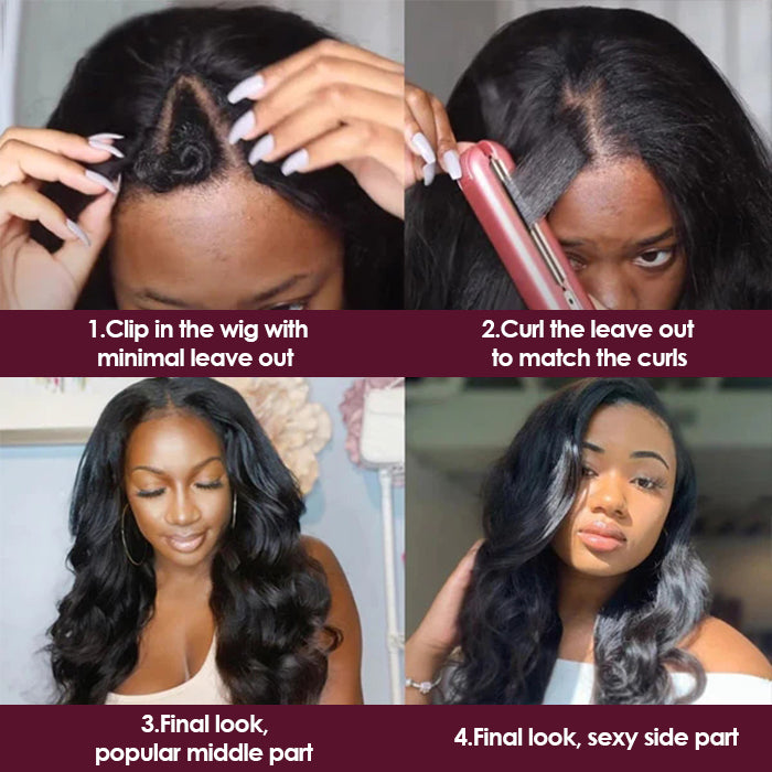 Body Wave V/U Part Affordable Hair Wig For Women