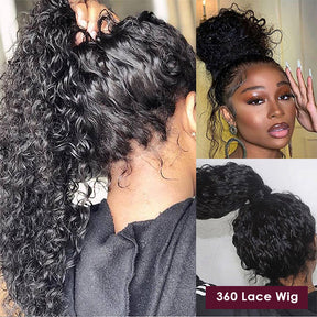 [Flash Deal] 360 Lace Frontal Wig Kinky Curly / Deep Wave 100% Human Hair