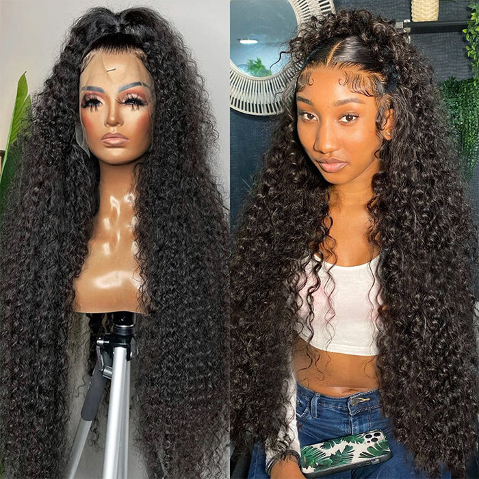 [Flash Deal] 360 Lace Frontal Wig Kinky Curly / Deep Wave 100% Human Hair