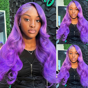 [Flash Deal] Purple / Pink Colored Body Wave Human Hair Wigs