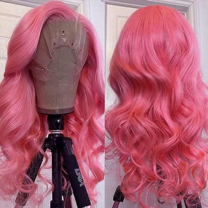 [Flash Deal] Purple / Pink Colored Body Wave Human Hair Wigs