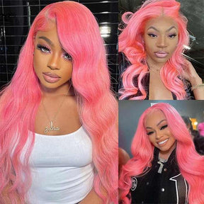 [Flash Deal] Purple / Pink Colored Body Wave Human Hair Wigs