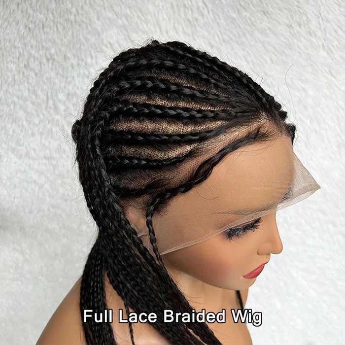 Full Lace Braided Wigs Straight Hair Transparent Full Lace Wig Human Hair