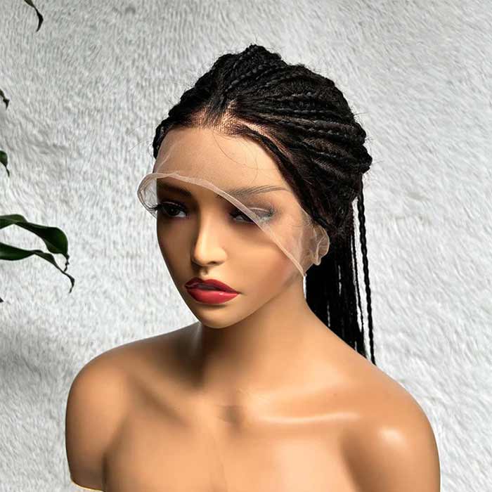 Full Lace Braided Wigs Straight Hair Transparent Full Lace Wig Human Hair