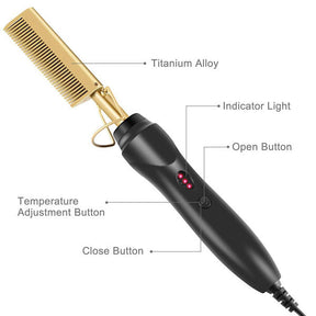 Hair Straightener Flat Irons Straightening Brush Hot Heating Comb