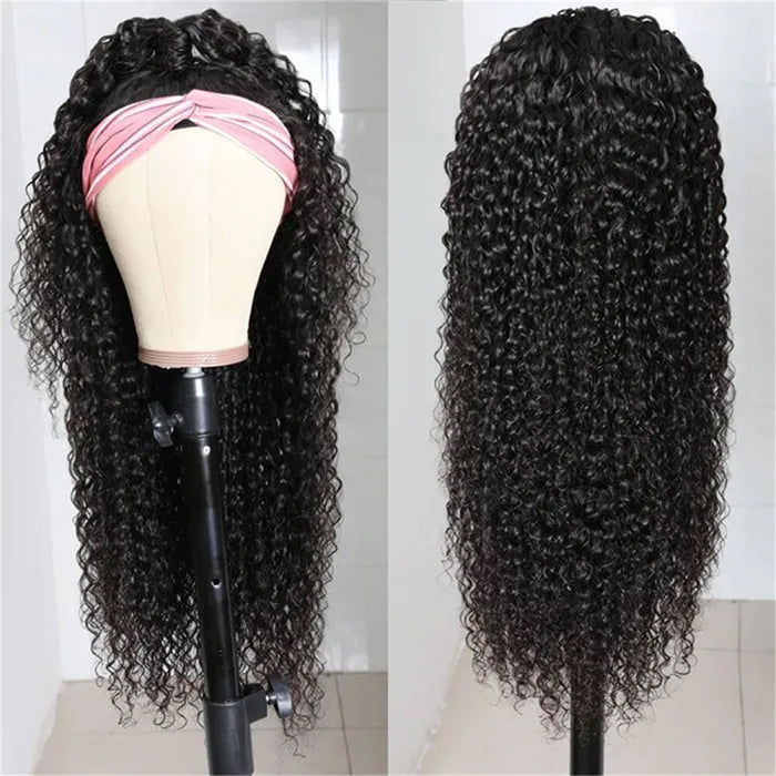 Jerry Curly Headband Wig Glueless Human Hair Wigs