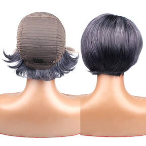 Mandisa Flash Sale Grey Color Pixie Short Bob Wig