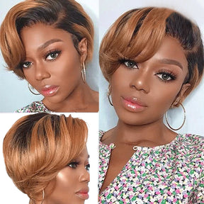 Mandisa Flash Sale Highlight 1B/30 Brown Pixie Short Bob Wig