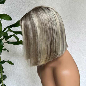 Platinum Highlight Bob 5x5 13x4 HD Lace Wigs Straight Human Hair