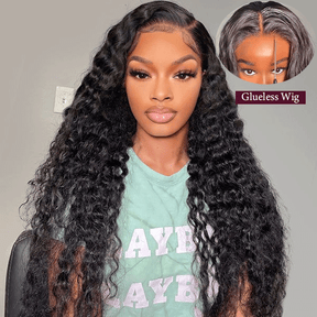 Wear And Go-Deep Wave HD Glueless Human Hair Pre Cut Lace Wig