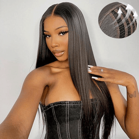 Air Cap-Breathable Straight HD Transparent Lace Front Glueless Wig