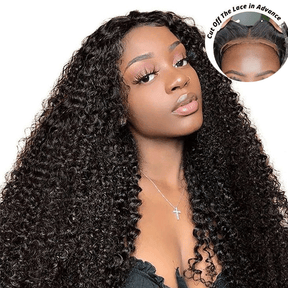 Wear And Go-Kinky Curly HD Glueless Human Hair Pre Cut Lace Wig