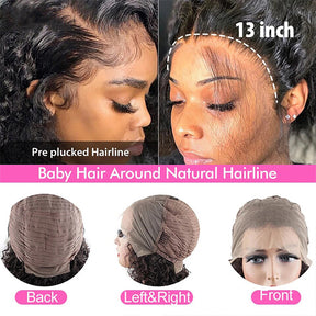 15A Double Drawn Salon Quality-13x4 Lace Front Human Hair Deep Wave Pre-plucked Wigs