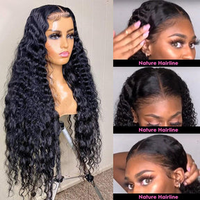 15A Double Drawn Salon Quality-13x4 Lace Front Human Hair Deep Wave Pre-plucked Wigs