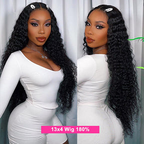 15A Double Drawn Salon Quality-13x4 Lace Front Human Hair Deep Wave Pre-plucked Wigs