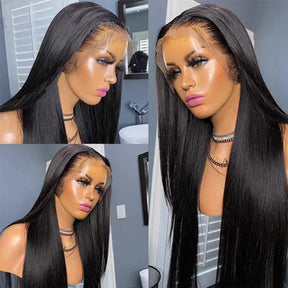 15A Double Drawn Salon Quality-13x4 Straight Human Hair HD Transparent Skin Melt Lace Wigs