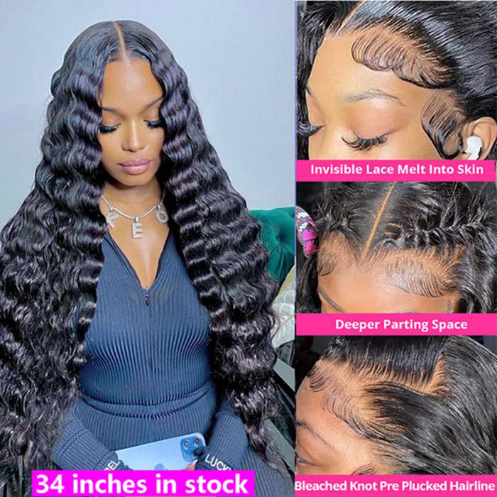 15A Double Drawn Salon Quality-Loose Deep Wave 13x4 HD Skin Melt Lace Front Human Hair Wigs