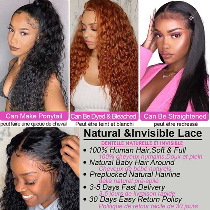 15A Double Drawn Salon Quality- Water Wave Lace Front Wigs For Women Pre-Plucked With Baby Hair