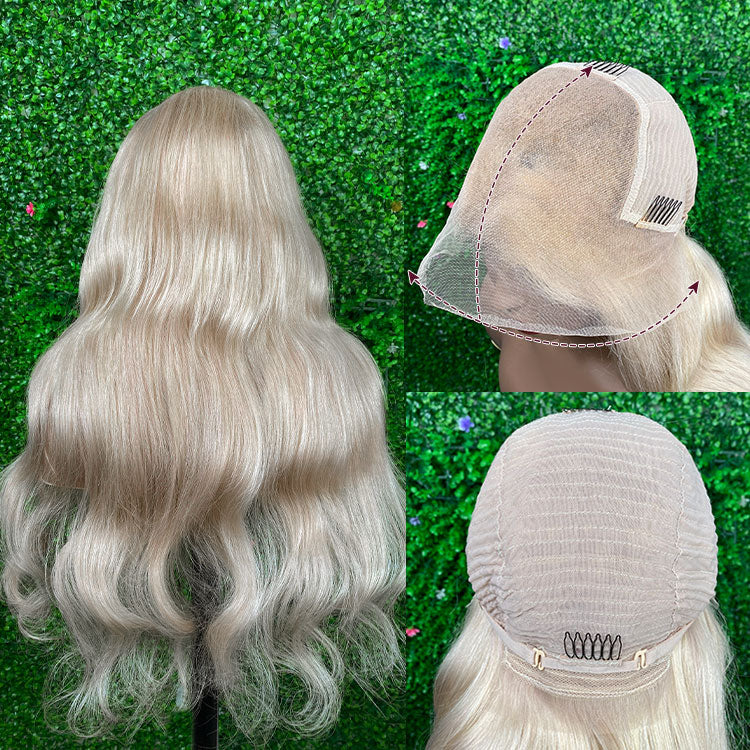 Mandisa Ash Blonde Color Body Wave 13x4 Preplucked Transparent HD Lace Front Wigs