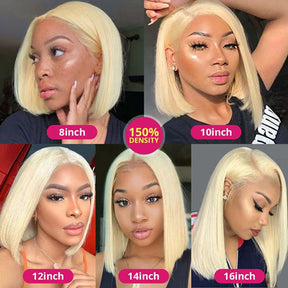 13x4 613 Blonde Bob Wigs Short Straight Bob Lace Frontal Wigs for Women