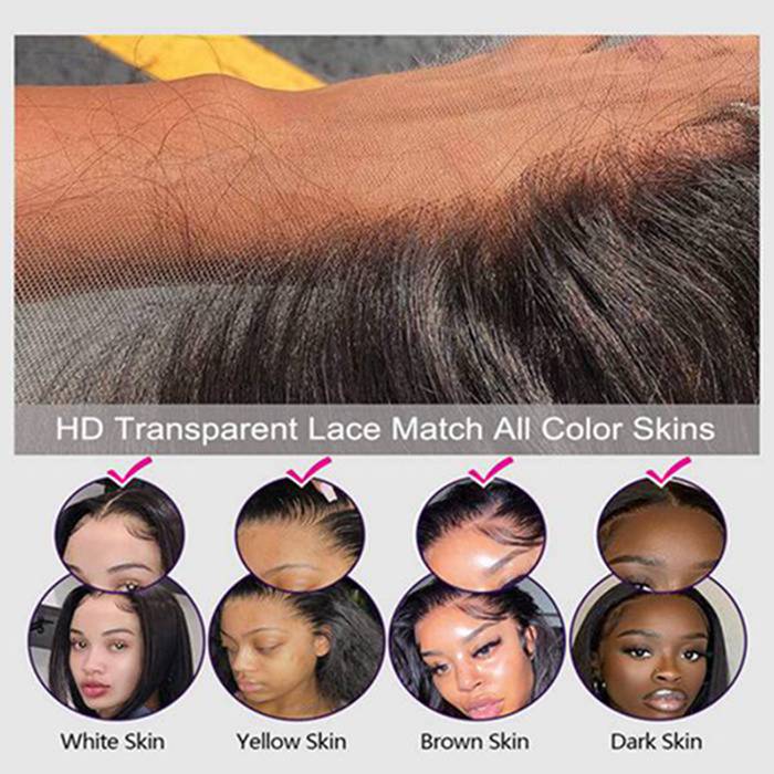 13x4 HD Kinky Curly Lace Front Human Hair Wigs Pre-Plucked