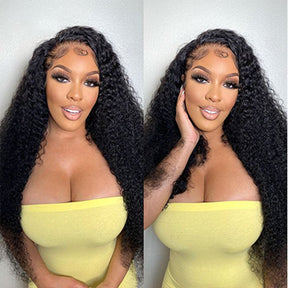 13x4 HD Kinky Curly Lace Front Human Hair Wigs Pre-Plucked