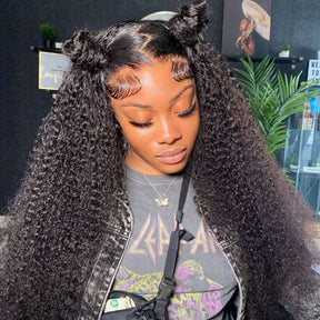 13x4 Lace Front Wigs Kinky Curly Human Hair HD Skin Melt Lace Wigs