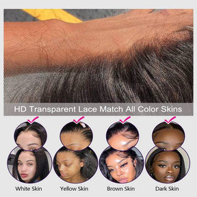 13x4 HD Lace Front Wigs Straight Human Hair Skin Melt Lace Wig