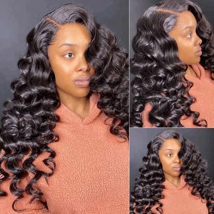13x6 HD Transparent Full Lace Frontal Loose Deep Wave Wig