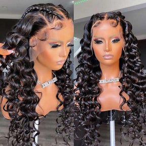13x6 HD Transparent Full Lace Frontal Loose Deep Wave Wig