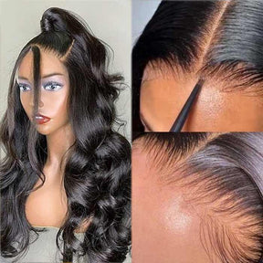 13x6 HD Transparent Full Lace Body Wave Front Wig 100% Human Hair
