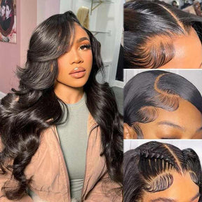 13x6 HD Transparent Full Lace Body Wave Front Wig 100% Human Hair