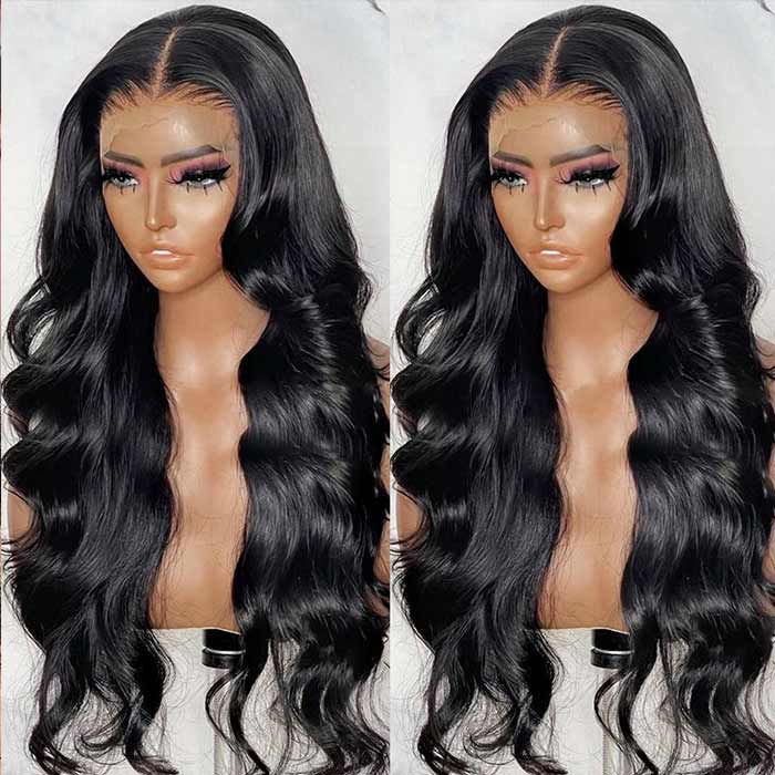 13x6 HD Transparent Full Lace Body Wave Front Wig 100% Human Hair