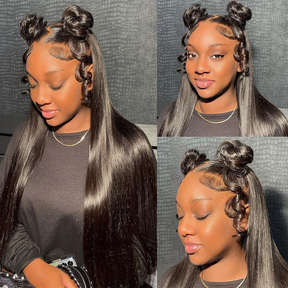 13x6 HD Transparent Full Lace Front Straight Human Hair Wigs