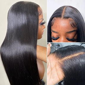 13x6 HD Transparent Full Lace Front Straight Human Hair Wigs