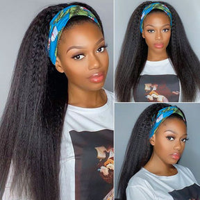 Full Texture Headband Human Hair Machine Made Wig