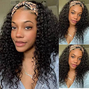 Full Texture Headband Human Hair Machine Made Wig