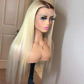 1B/613 Blonde 13x4 Straight Lace Front Ombre Human Hair Wigs