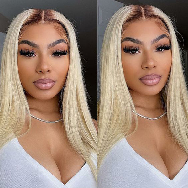 1B/613 Blonde 13x4 Straight Lace Front Ombre Human Hair Wigs
