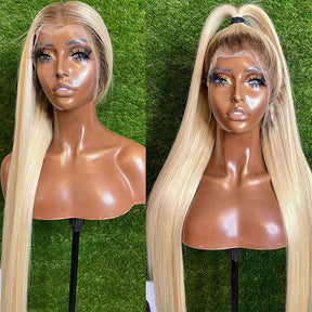 1B/613 Blonde 13x4 Straight Lace Front Ombre Human Hair Wigs