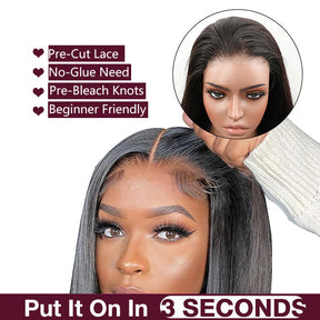Wear And Go-Kinky Curly HD Glueless Human Hair Pre Cut Lace Wig