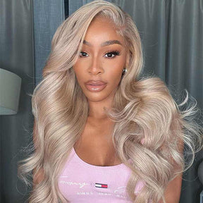 Mandisa Ash Blonde Color Body Wave 13x4 Preplucked Transparent HD Lace Front Wigs