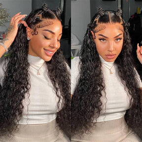 360 Lace Frontal Wig Brazilian Water Wave Lace Front Human Hair Wigs For Women