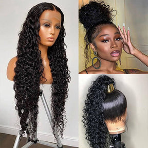 360 Lace Frontal Wig Brazilian Water Wave Lace Front Human Hair Wigs For Women