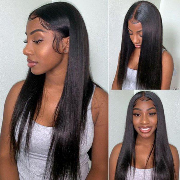 Straight 13x6 13x4 Glueless Lace Front Human Hair Wigs