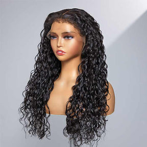 4C Edge Hairline-13x4 Pre Plucked HD Lace Wig Natural Water Wave With Curly Edges