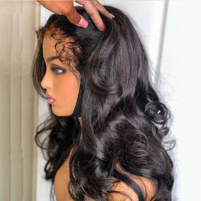 4C Edge Hairline-Body Wave 13x4 HD Lace Front Wigs With Kinky Edges Curly Baby Hair