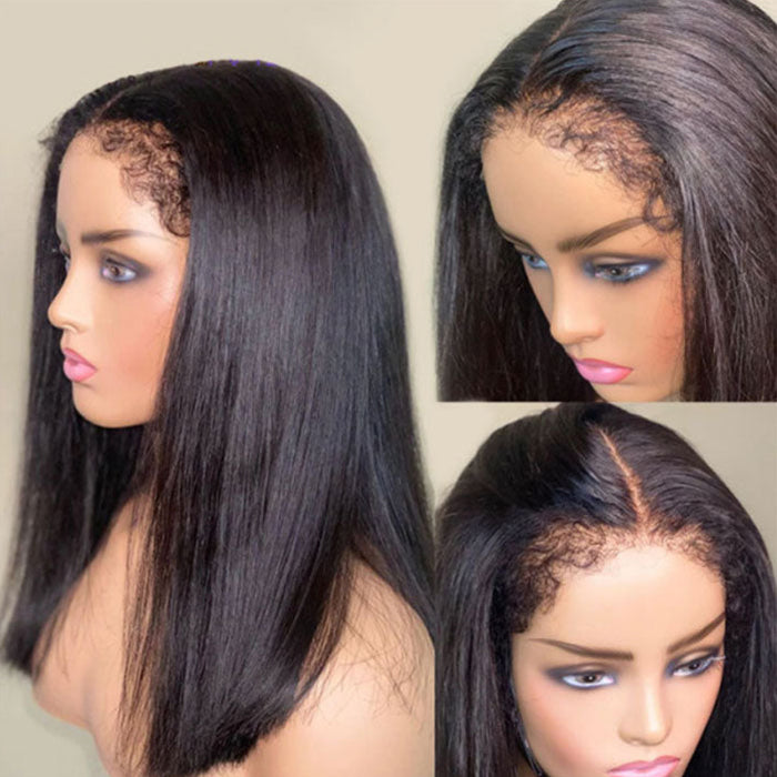 4C Edge Hairline-Realistic Hairline Straight 13x4/13x6 HD Transparent Lace Front Human Hair Wigs