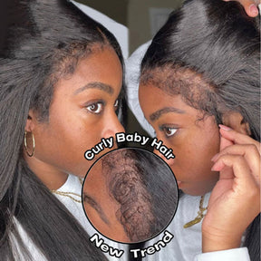 4C Edge Hairline-Realistic Hairline Straight 13x4/13x6 HD Transparent Lace Front Human Hair Wigs